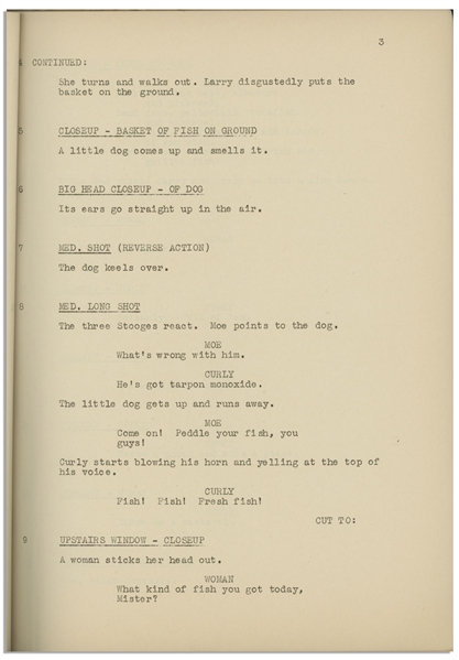 Moe Howard's Personally Owned Script for The Three Stooges Film ''Cookoo Cavaliers'', with Working Title ''Beauty a la Mud''